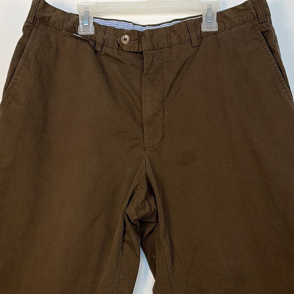 Scott Barber Men's Brown Twill Chino Pants Regular Fit Straight Leg Flat Front